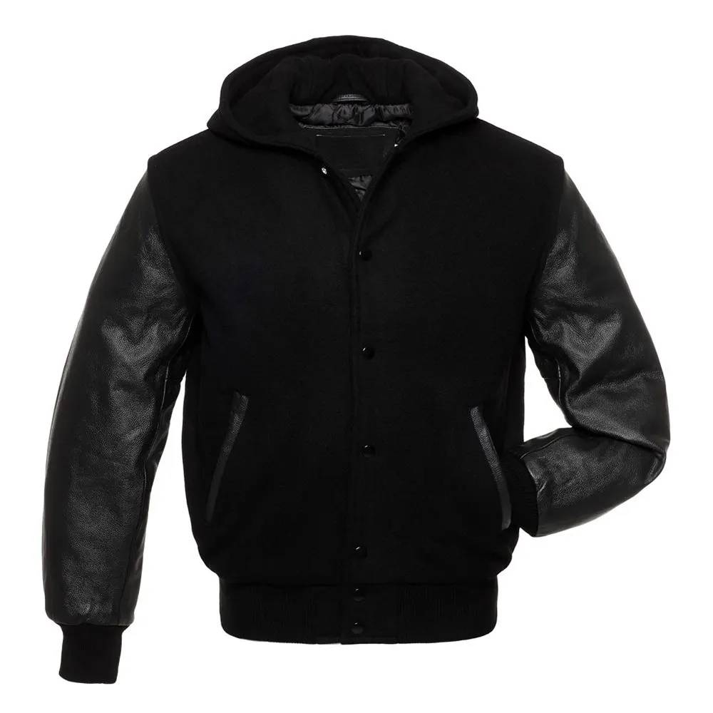Jet Black Athletic Varsity Jacket