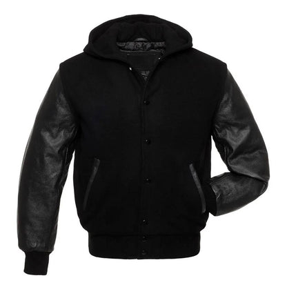 Jet Black Athletic Varsity Jacket
