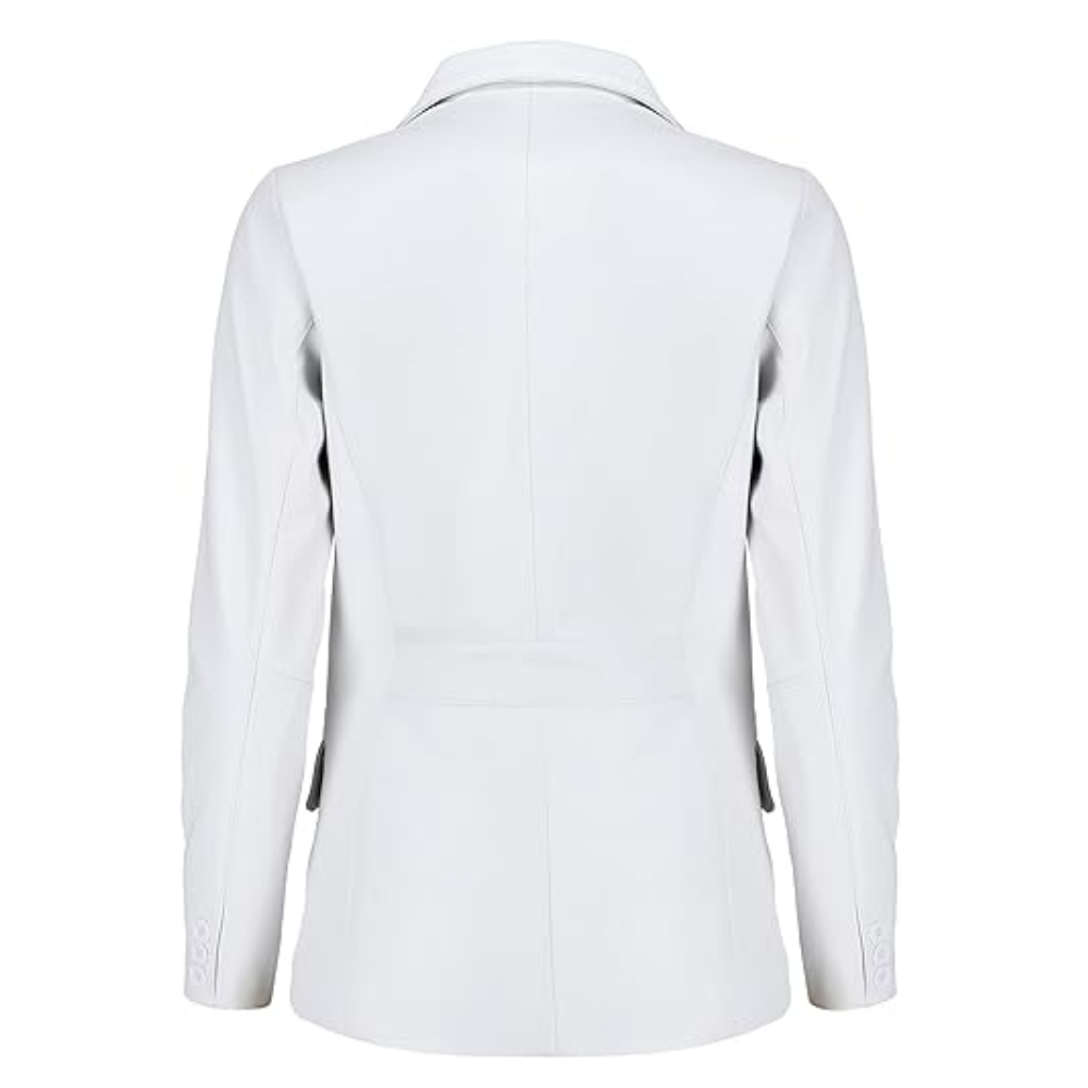 Kim K White Aura Leather Blazer