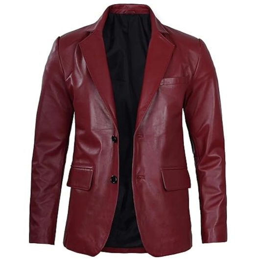 Maroon Lambskin Luxe Blazer