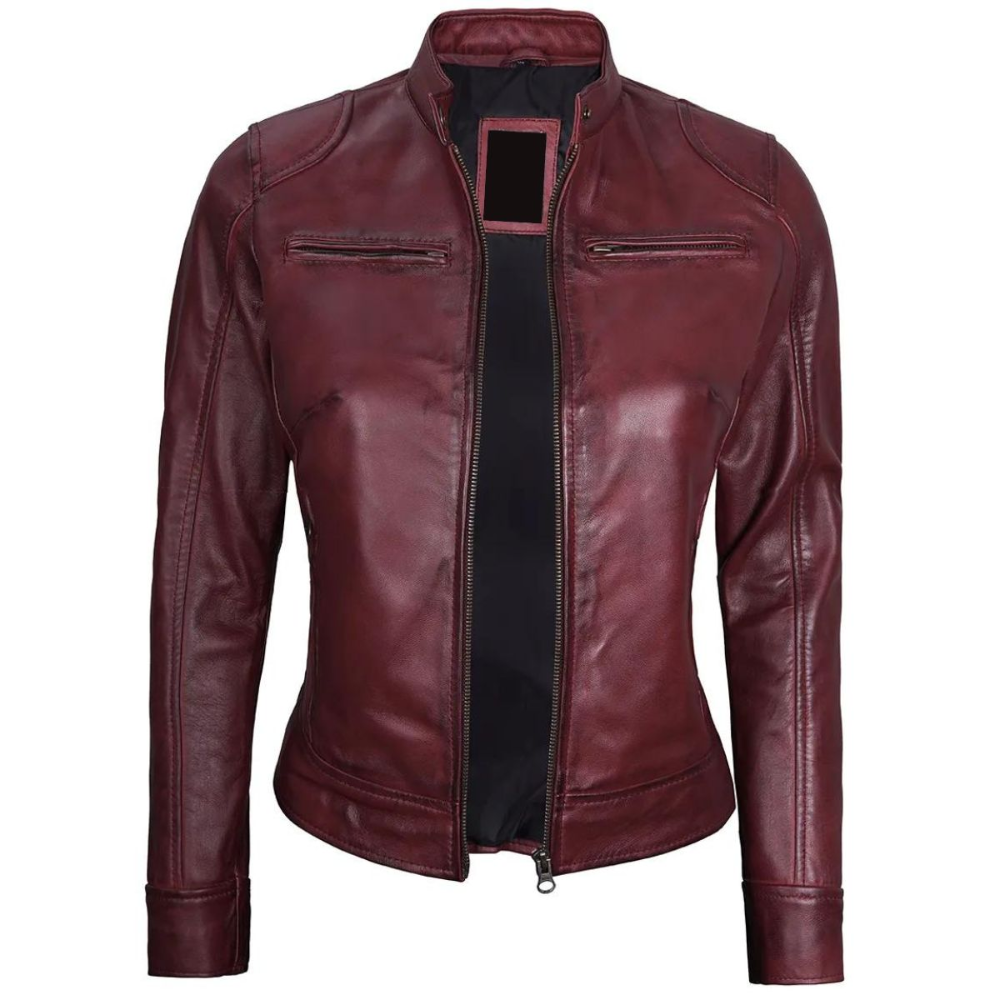 Maroon Serenade Biker Jacket