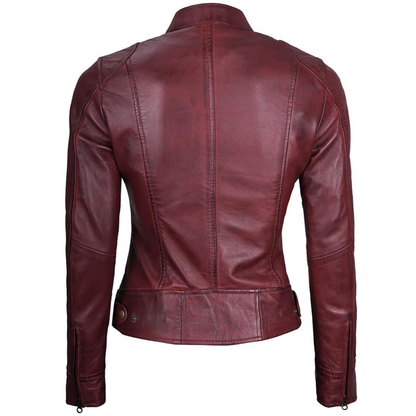 Maroon Serenade Biker Jacket