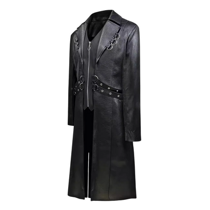 Men's Gothic Leather Trench Coat