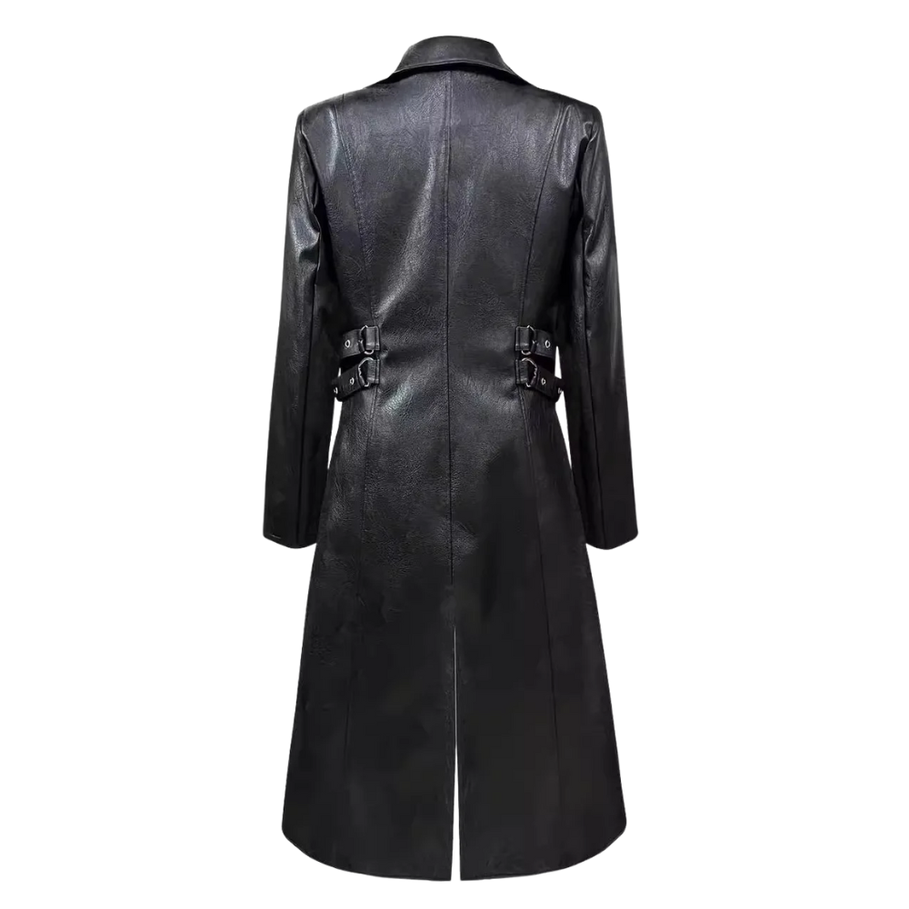 Men's Gothic Leather Trench Coat