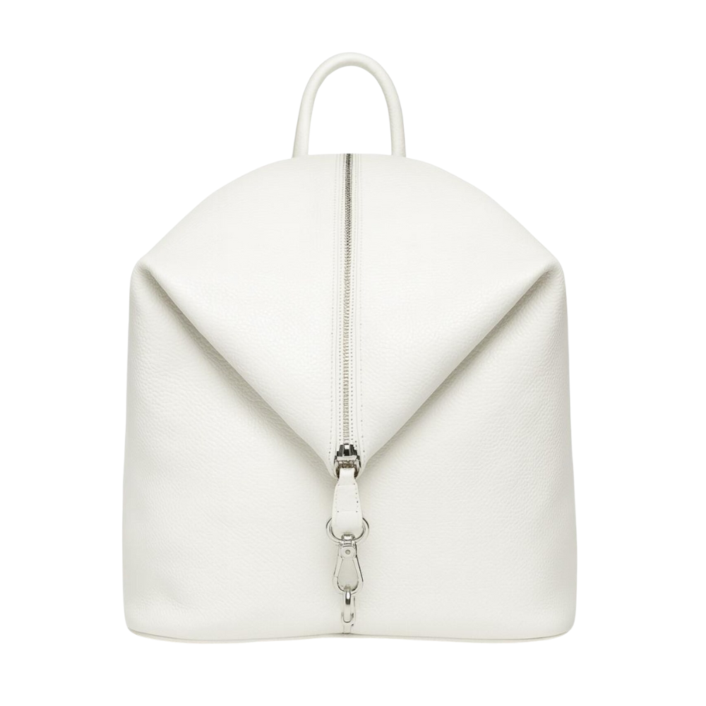 Minimalist White Leather Backpack