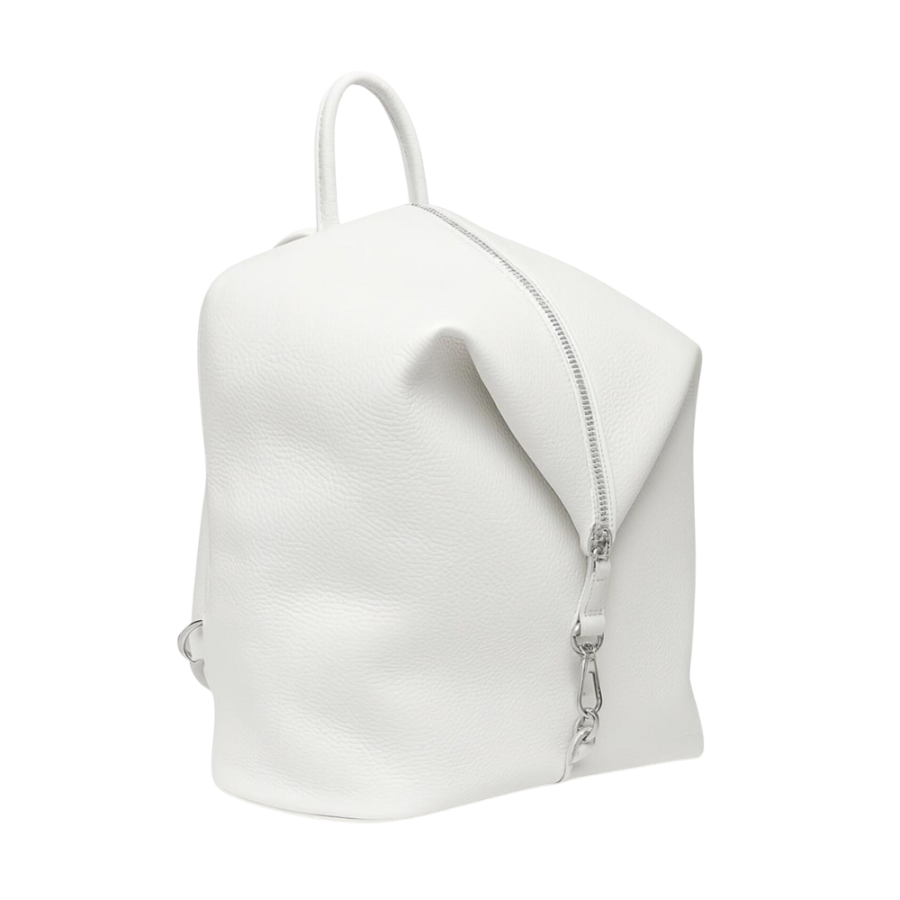 Minimalist White Leather Backpack