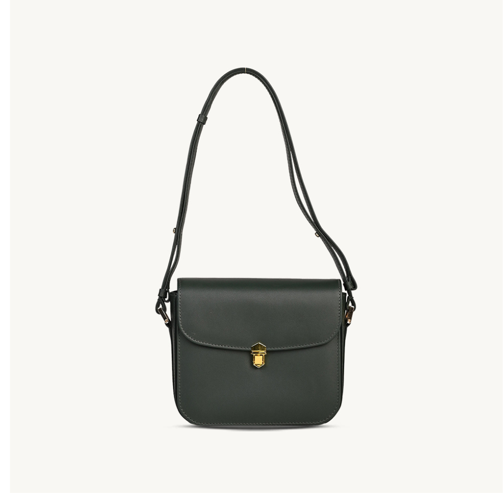 Modern Green Leather Shoulder Bag