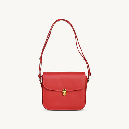 Modern Red Leather Shoulder Bag