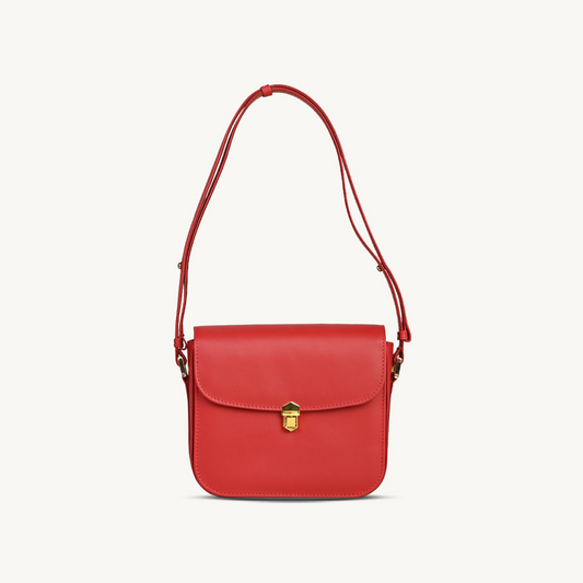 Modern Red Leather Shoulder Bag