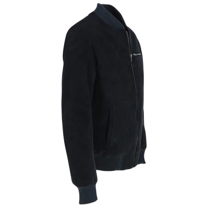Navy Blue Maverick Suede Jacket