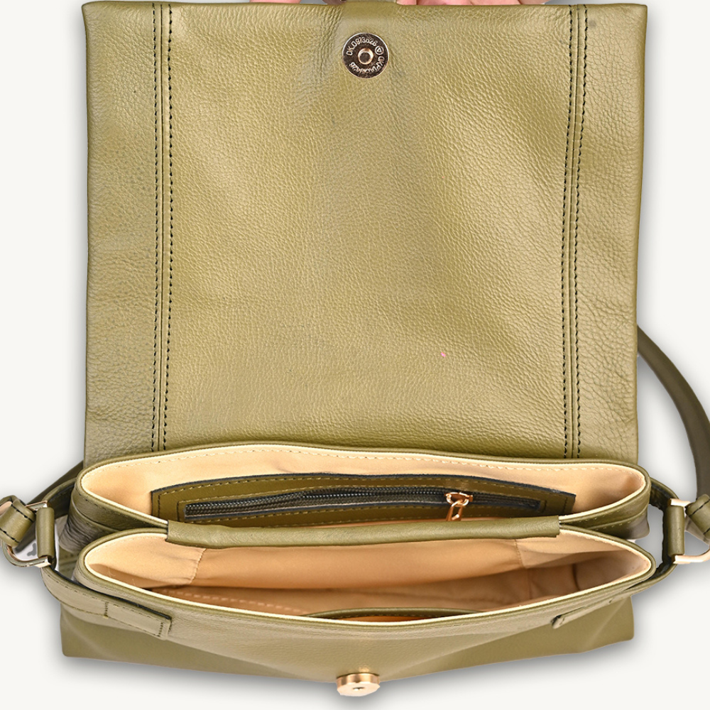 Olive Green Allure Flap Crossbody