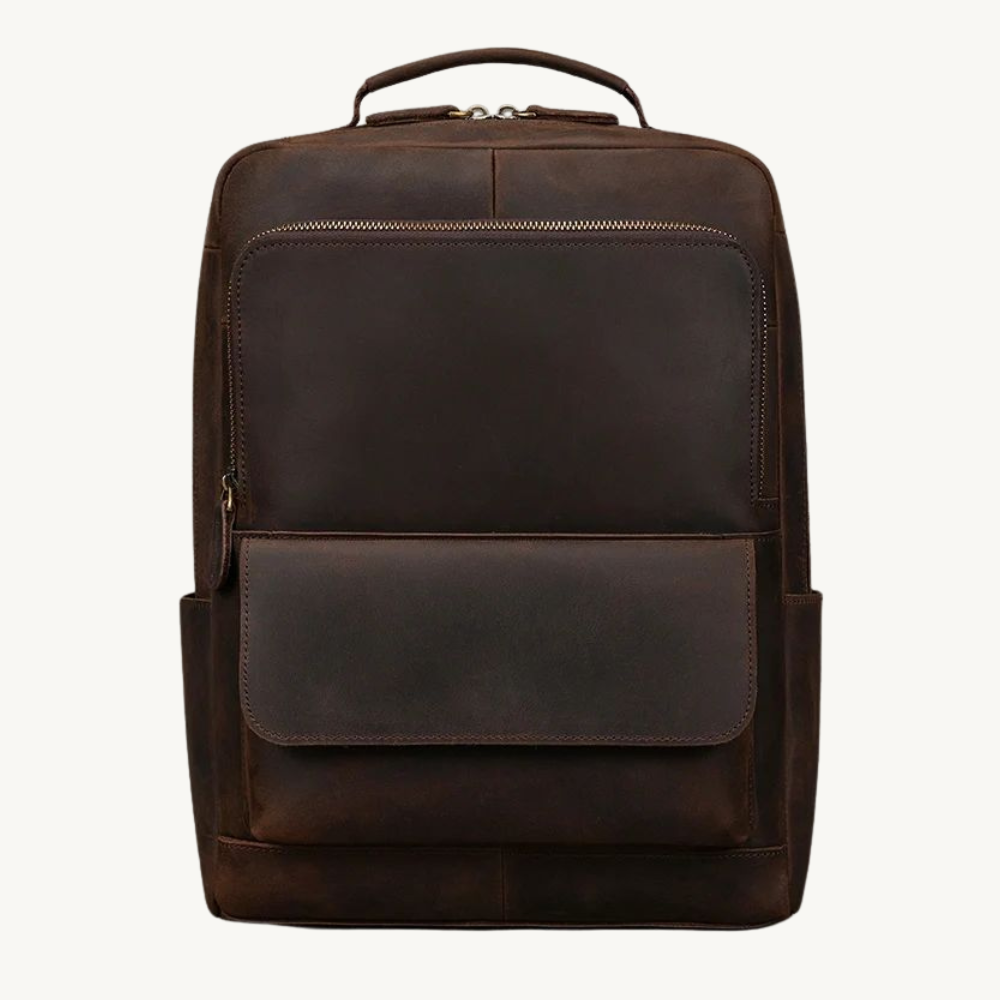 Premium Full Grain Leather Laptop Backpack Vintage Style