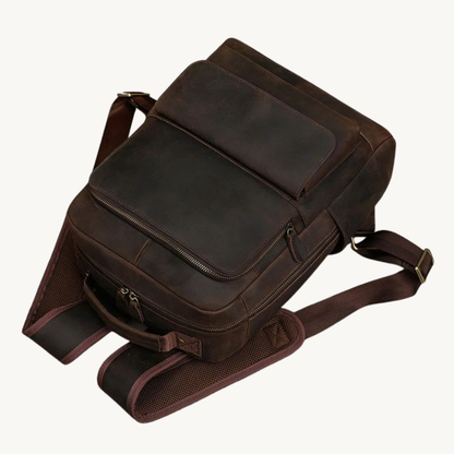 Premium Full Grain Leather Laptop Backpack Vintage Style