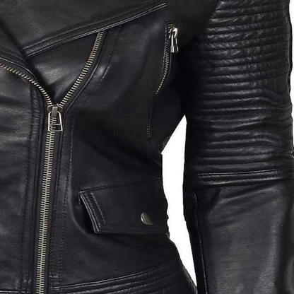 Quilted Black Biker Jacket