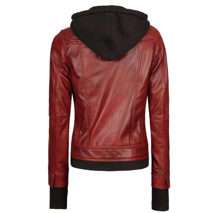 Red Nexus Bomber Hooded Jacket