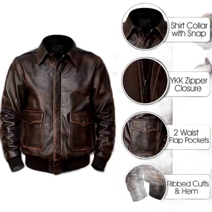 Retro Brown A-2 Aviator Jacket