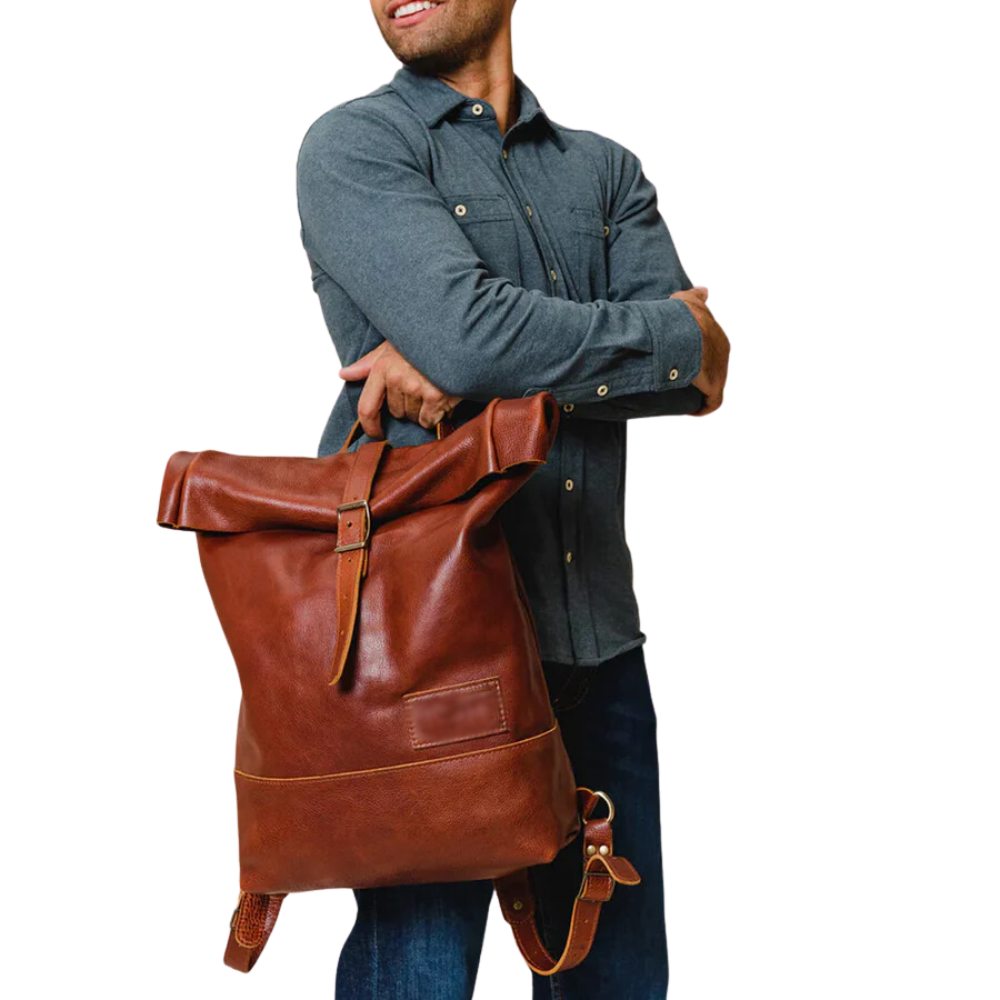 Brown Rolltop Backpack