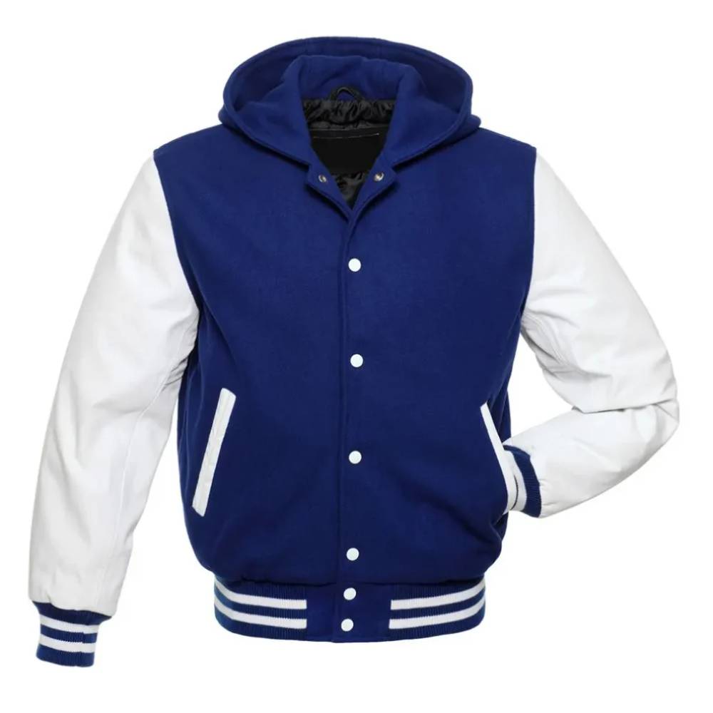 Royal Blue & White Fusion Varsity Jacket