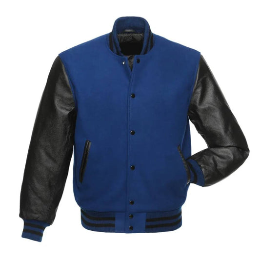 Royal Noir Varsity Jacket
