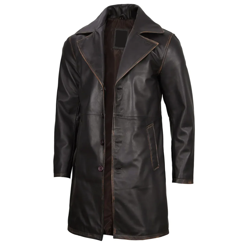 Rub Off Brown Roadster Trench Coat