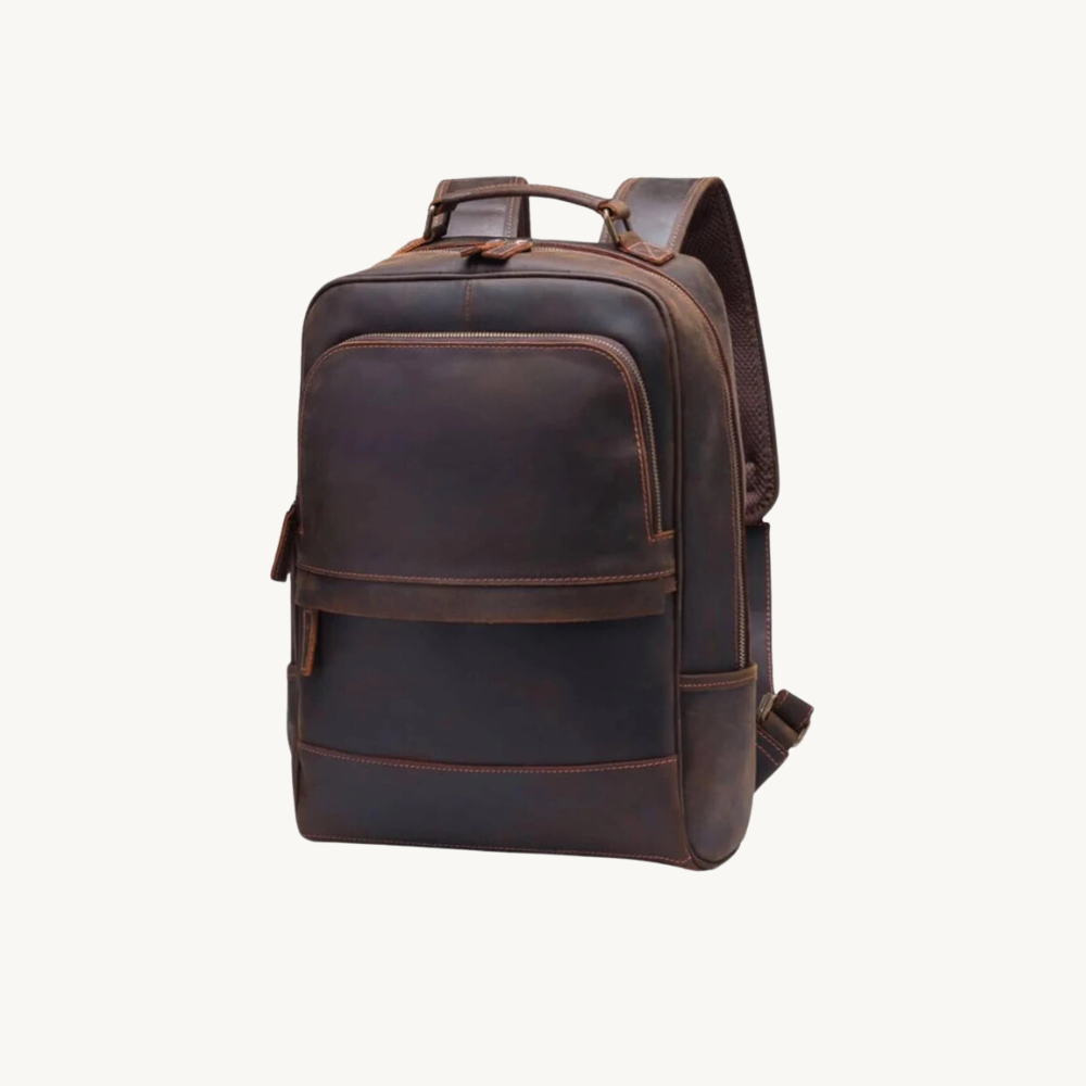 Rustic Brown Leather Business Leather Backpack