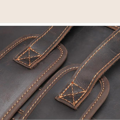 Rustic Brown Leather Business Leather Backpack