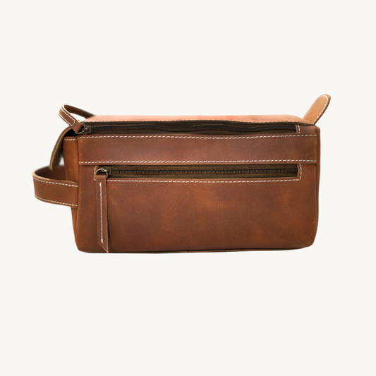 Rustic Tan Travel Toiletry Bag