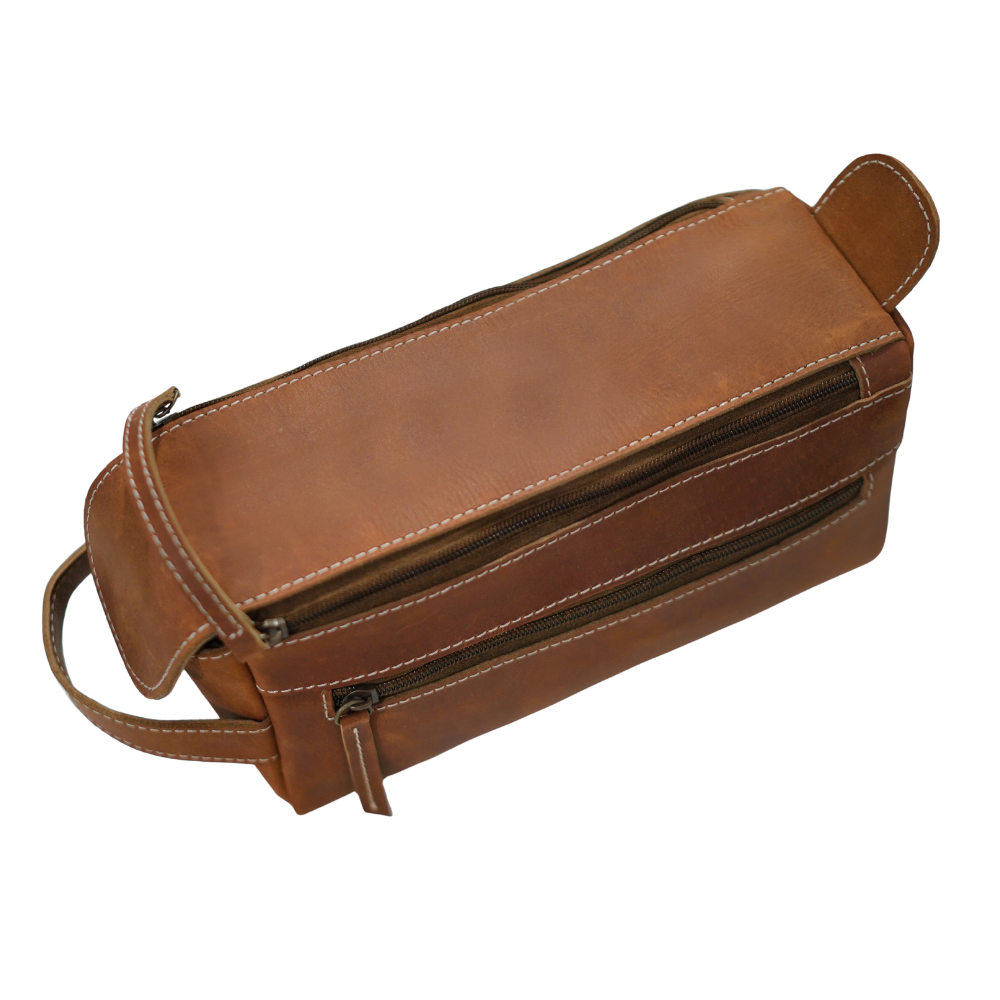 Rustic Tan Travel Toiletry Bag