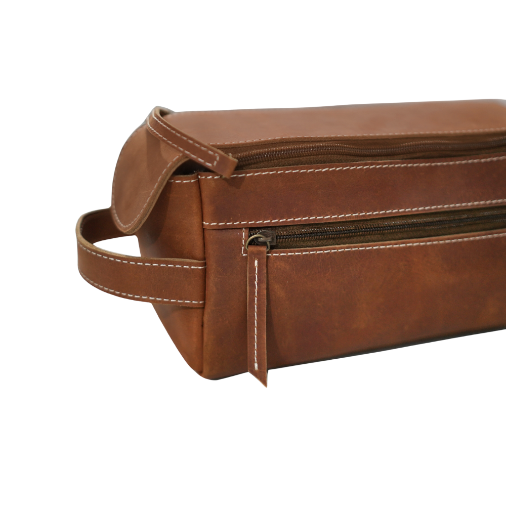 Rustic Tan Travel Toiletry Bag