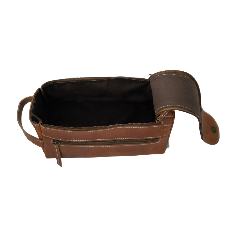 Rustic Tan Travel Toiletry Bag