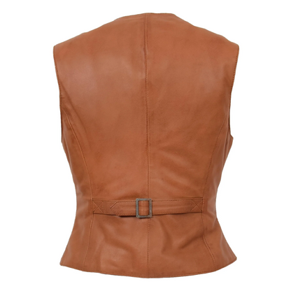 Tan Brown Dusk Charm Leather Vest