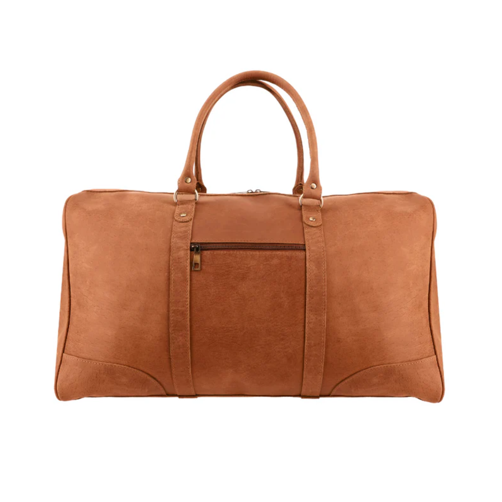 Tan Brown Leather Duffle
