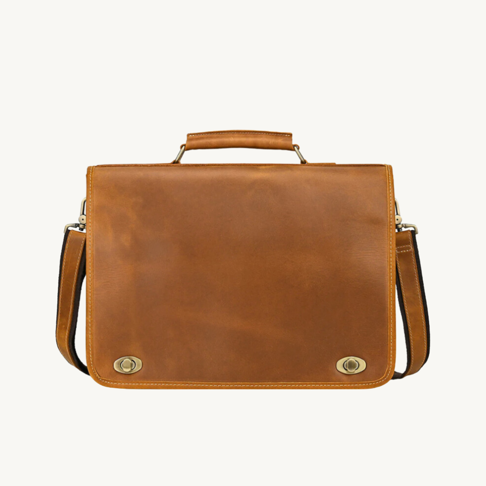 Tan Classicist Leather Briefcase