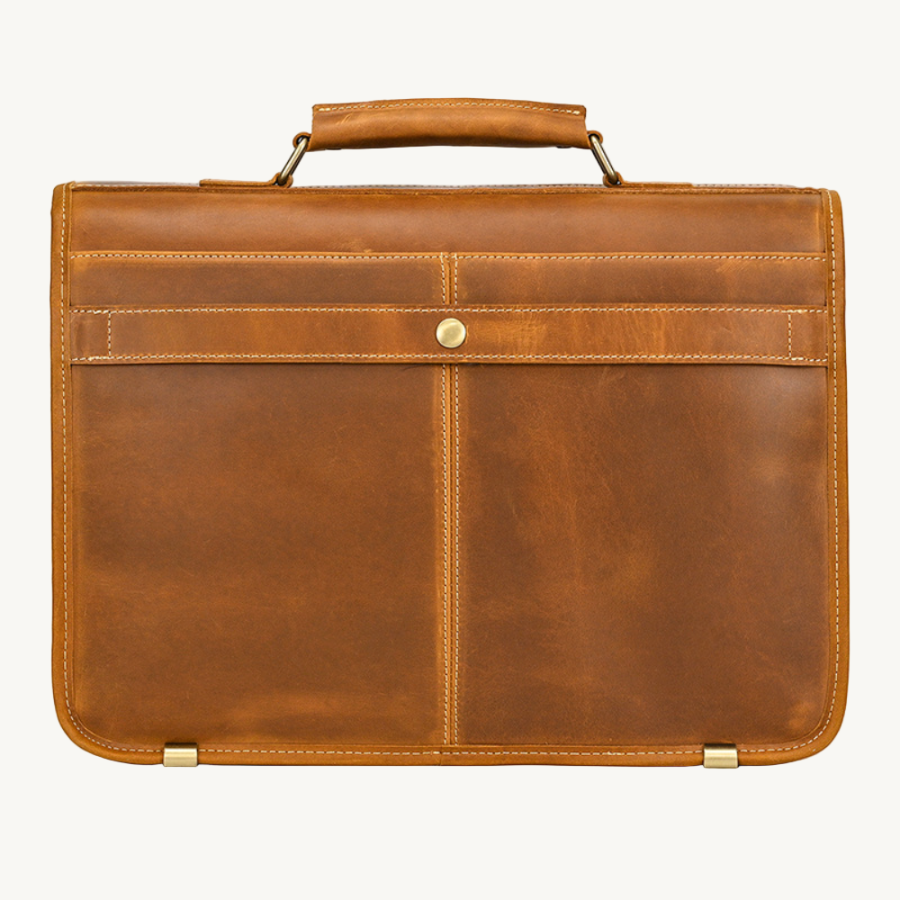 Tan Classicist Leather Briefcase