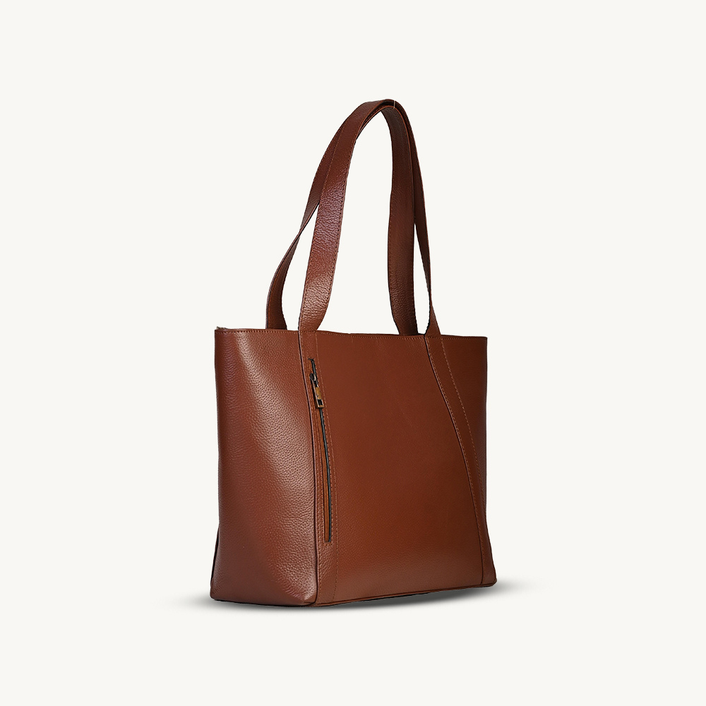 Tan Everyday Leather Tote Bag