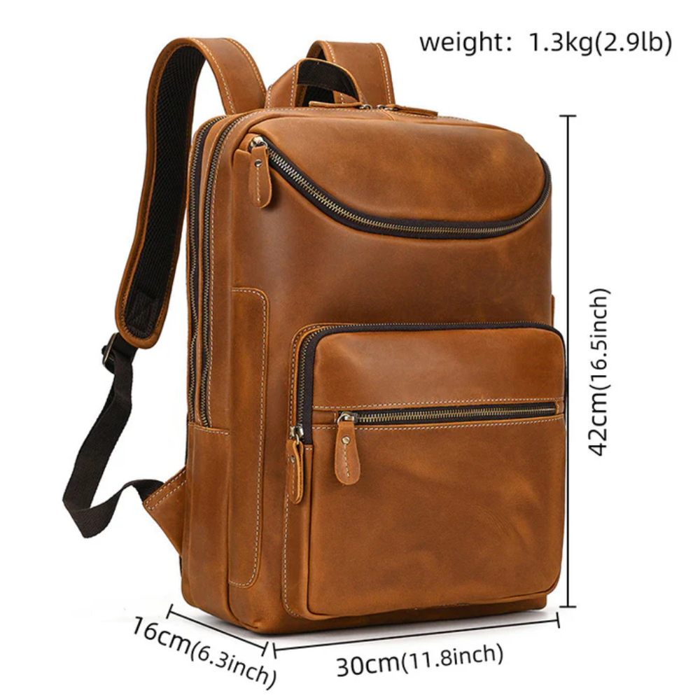 Tan Executive Leather Backpack