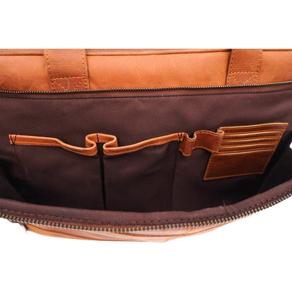 Tan Leather Executive Briefcase