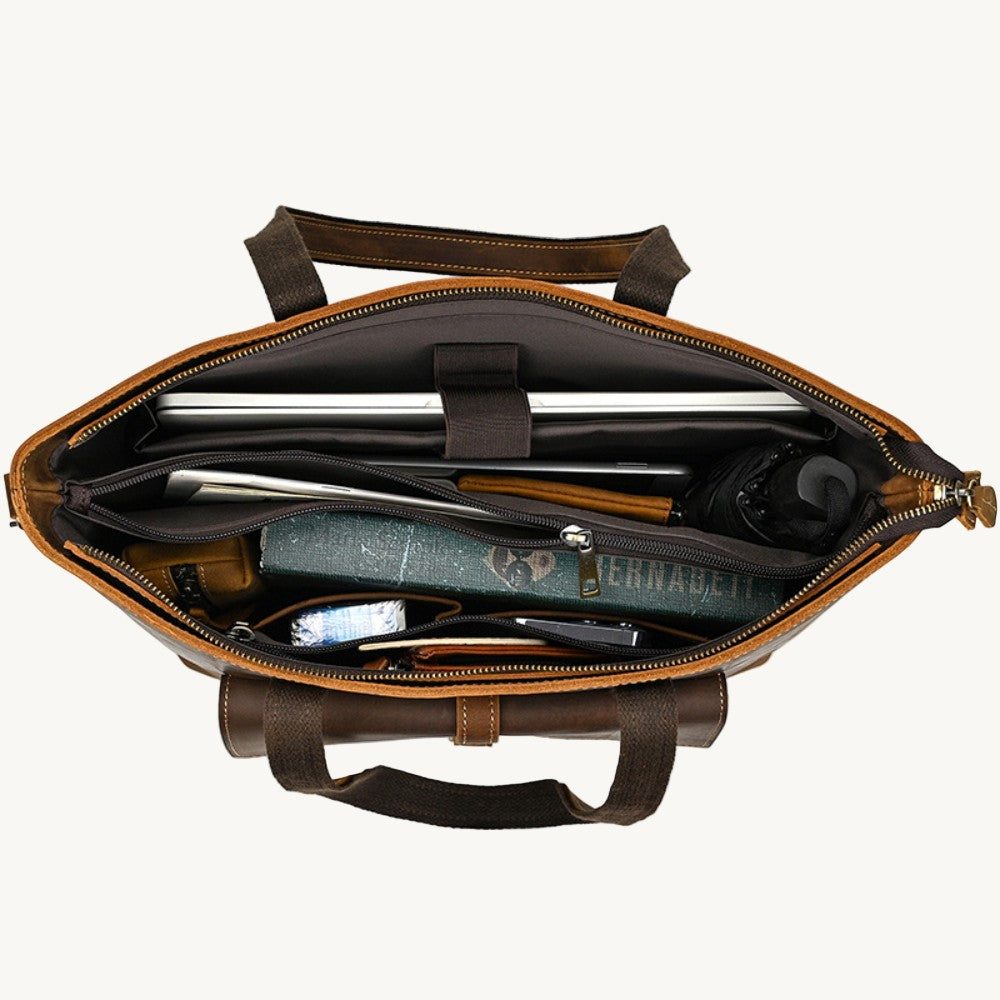 Tan Leather Tote Bag