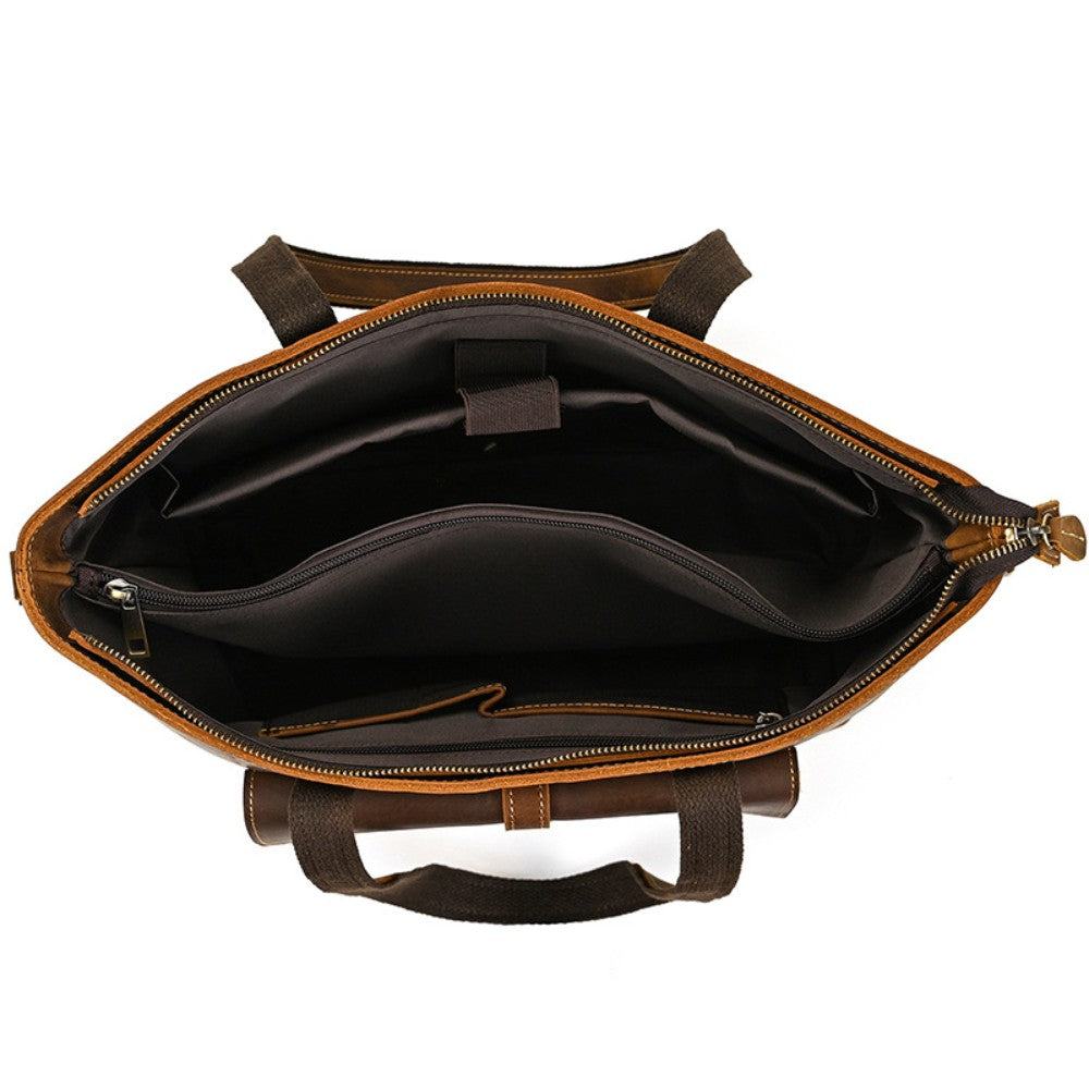 Tan Leather Tote Bag