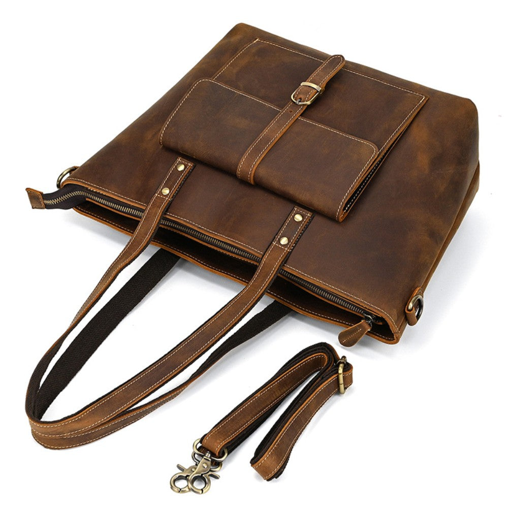 Tan Leather Tote Bag