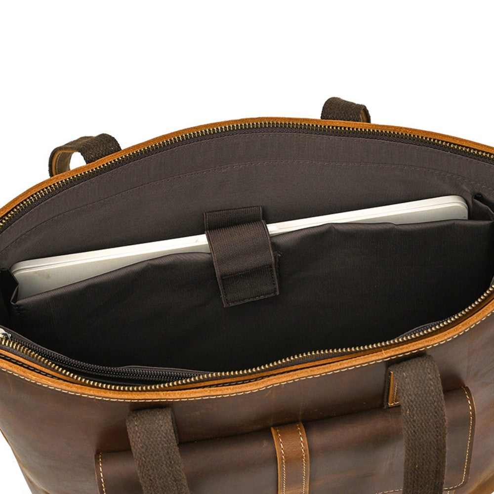 Tan Leather Tote Bag