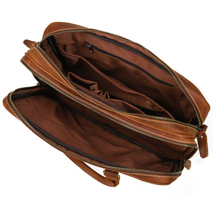 Tan Quasar Leather Briefcase