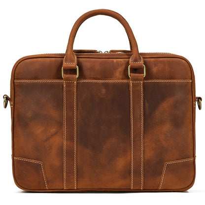 Tan Quasar Leather Briefcase