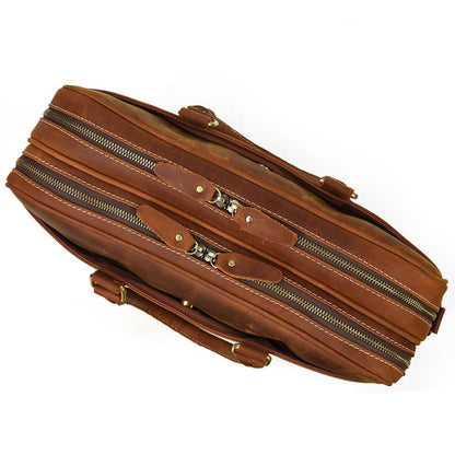 Tan Quasar Leather Briefcase