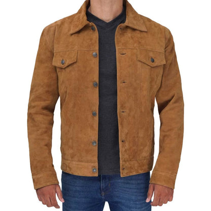 Tan Trooper Suede Jacket