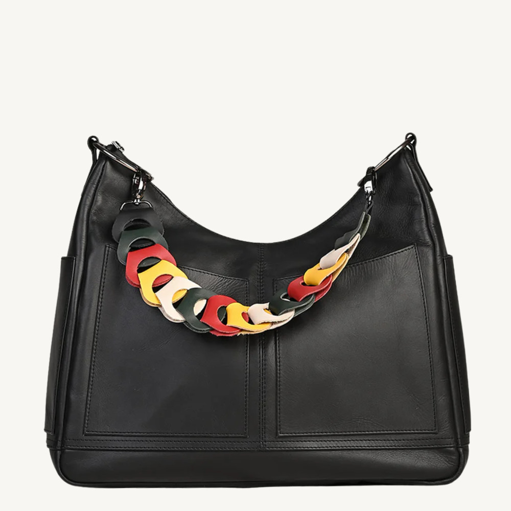 The Black Allure Leather Hobo Bag