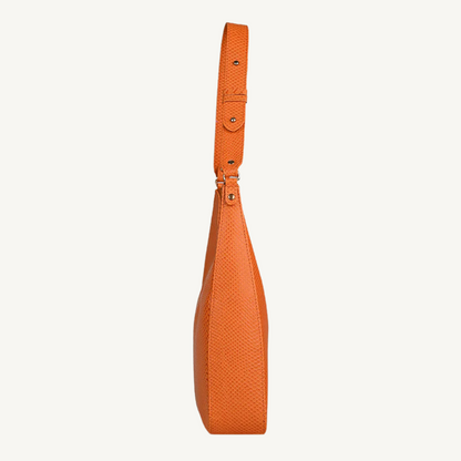 The Orange Textured Leather Hobo Bag