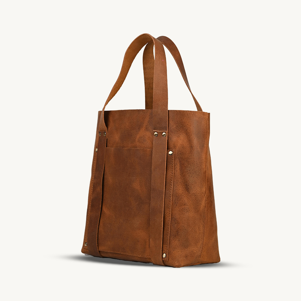 The Rustic Brown Chic Leather Tote