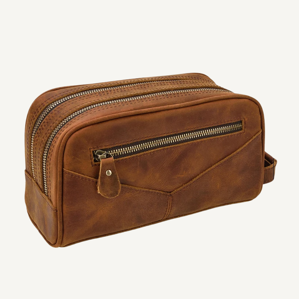 The Tan Traveler’s Leather Dopp Kit