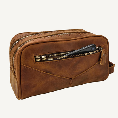 The Tan Traveler’s Leather Dopp Kit